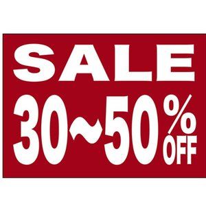 30-50% OFF ALL ITEMS (PRICES AS MARKED)